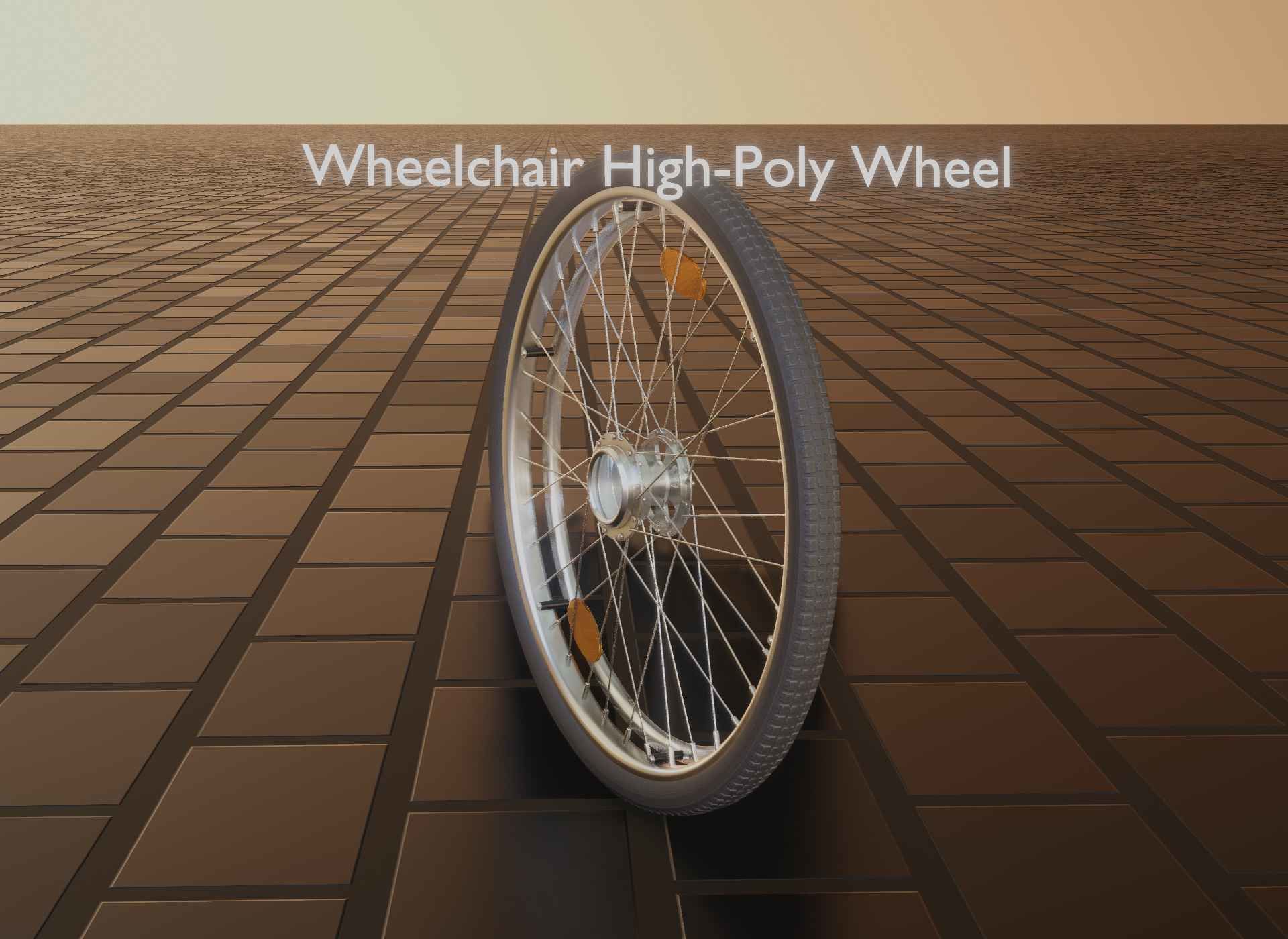 Wheelchair Wheel with Procedural PBR Material Setup 3D model_88