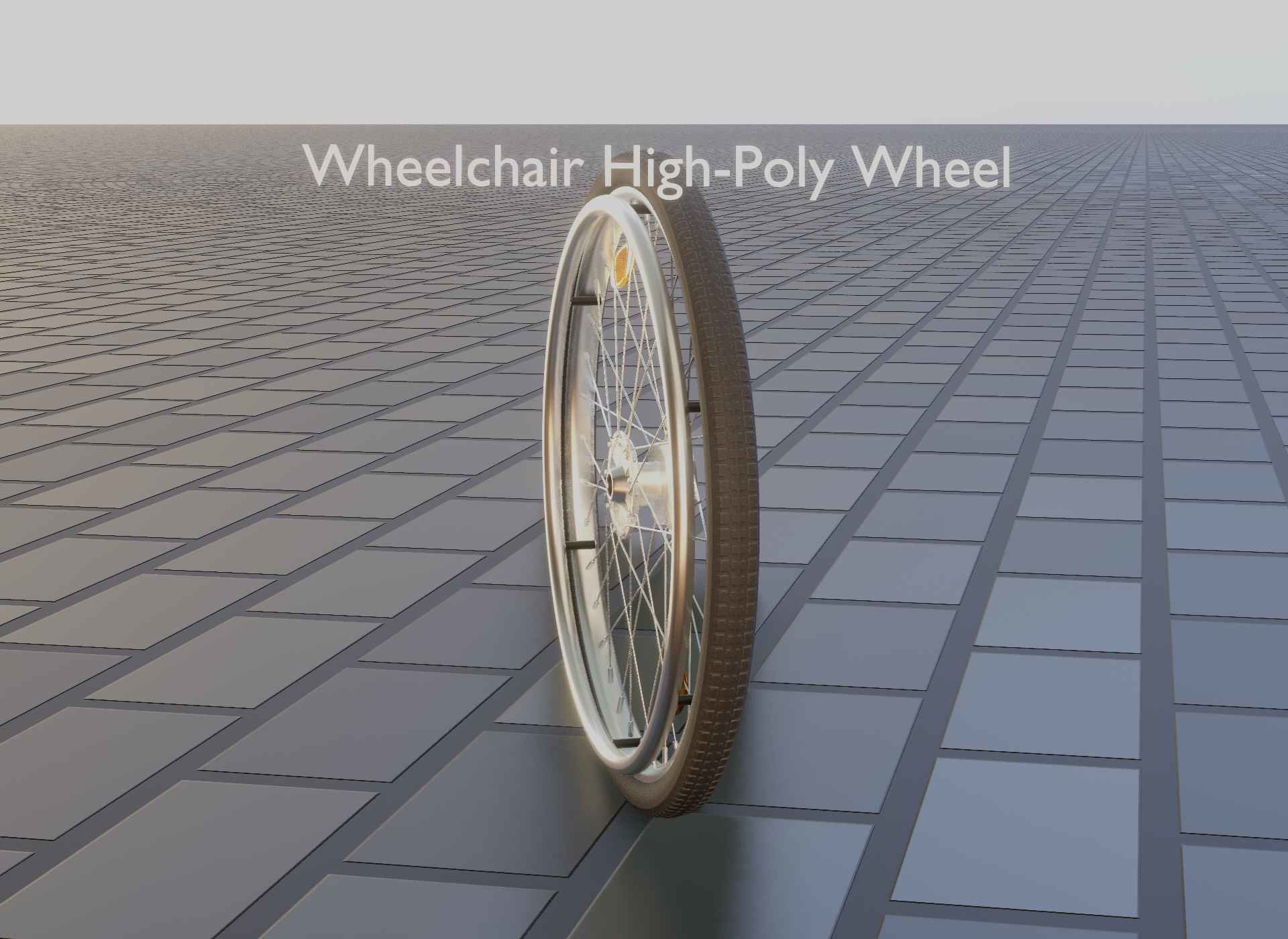 Wheelchair Wheel with Procedural PBR Material Setup 3D model_39