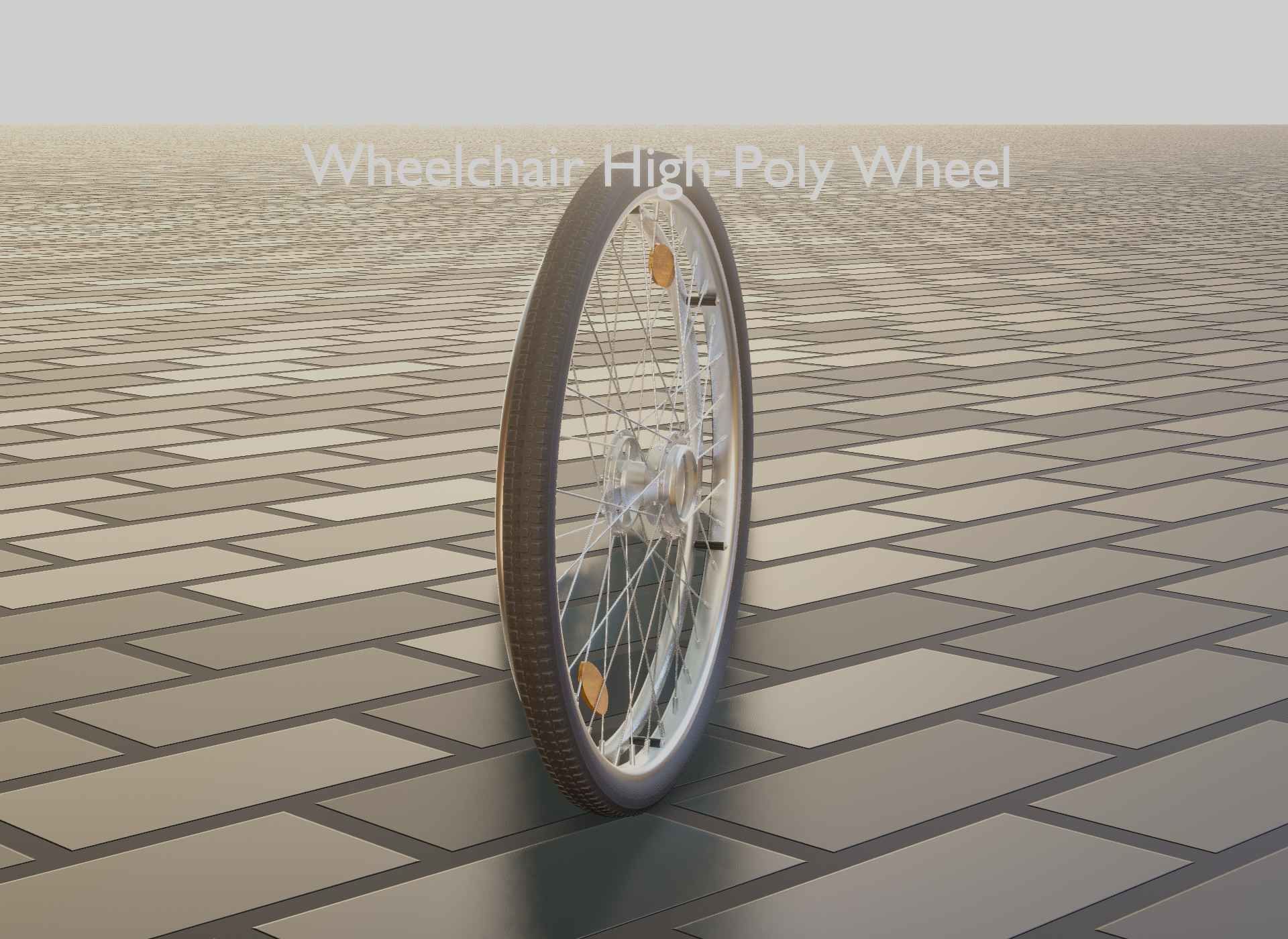Wheelchair Wheel with Procedural PBR Material Setup 3D model_50