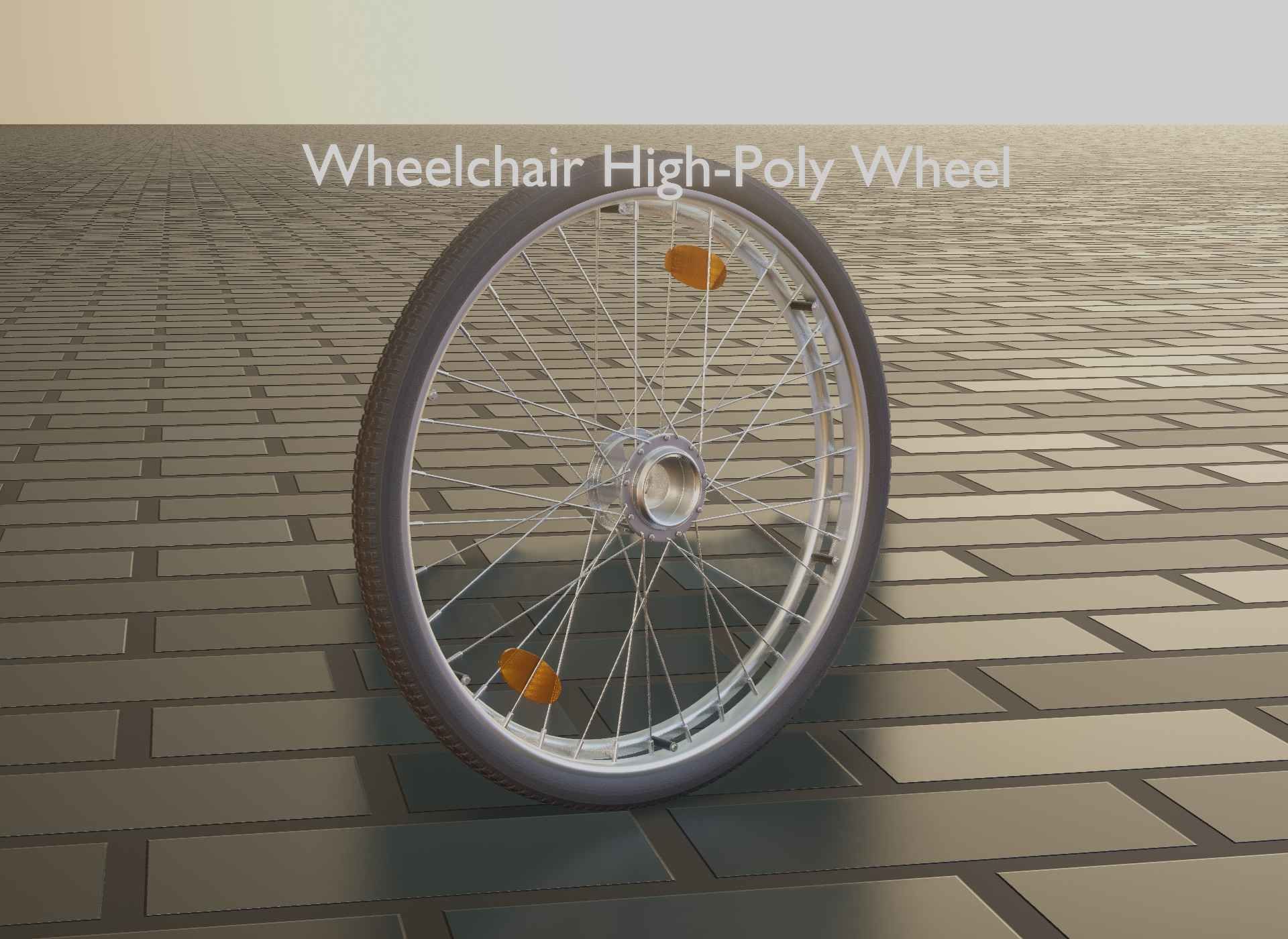 Wheelchair Wheel with Procedural PBR Material Setup 3D model_61