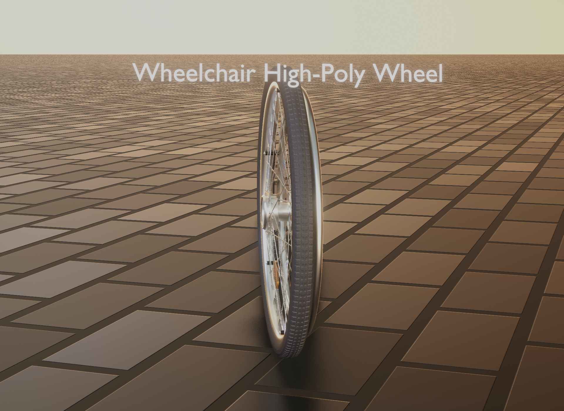 Wheelchair Wheel with Procedural PBR Material Setup 3D model_99