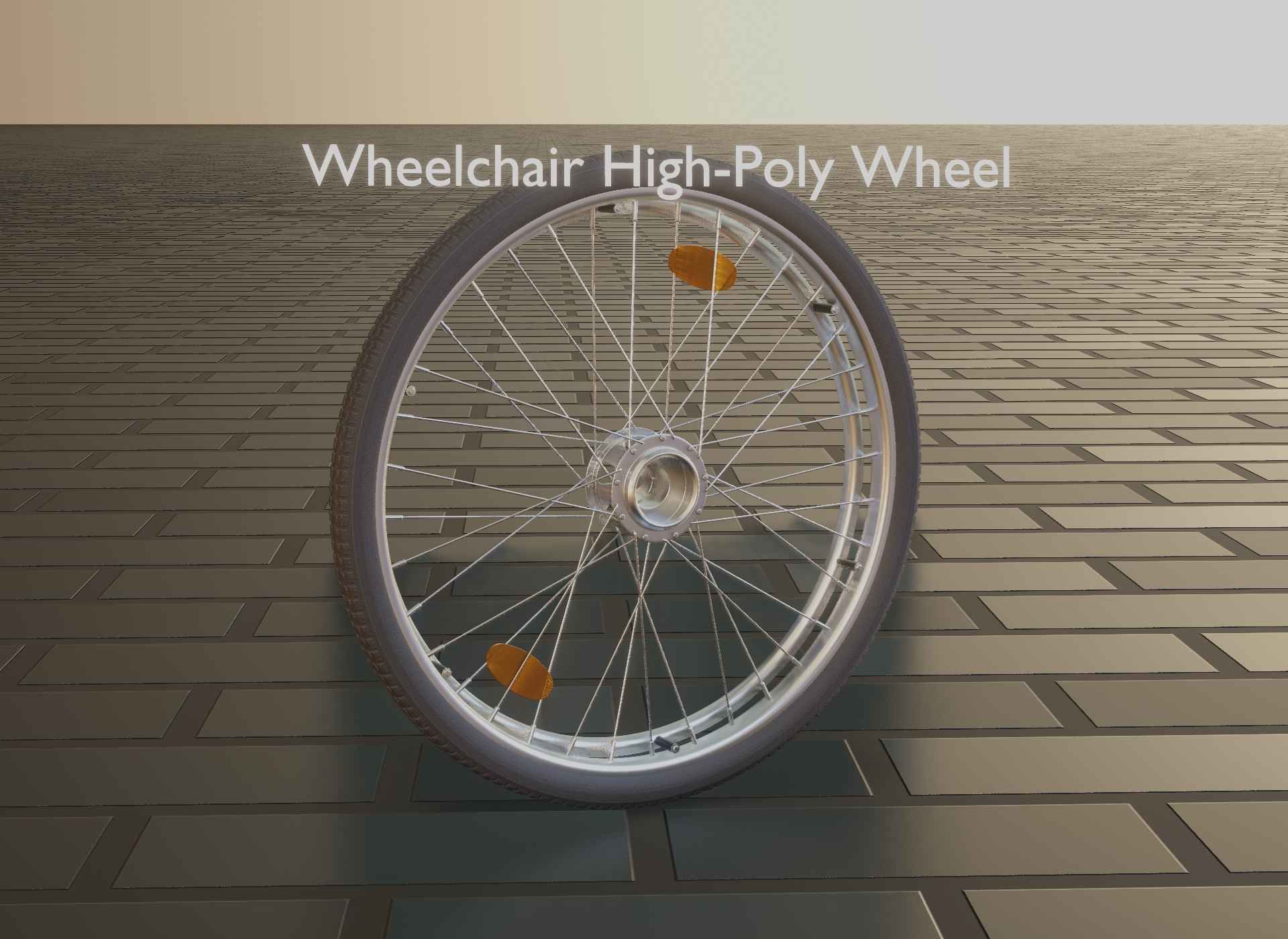 Wheelchair Wheel with Procedural PBR Material Setup 3D model_64