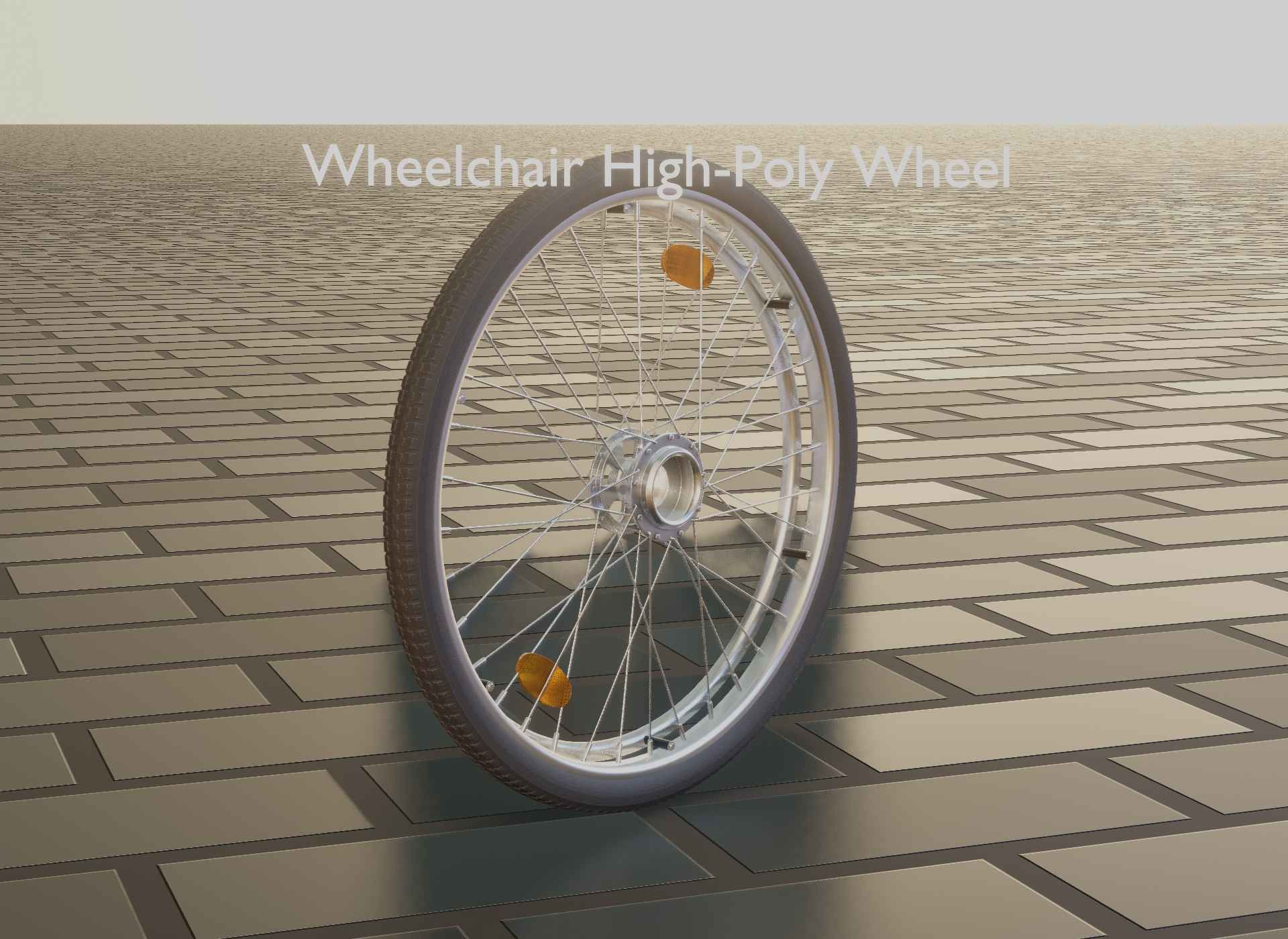 Wheelchair Wheel with Procedural PBR Material Setup 3D model_58