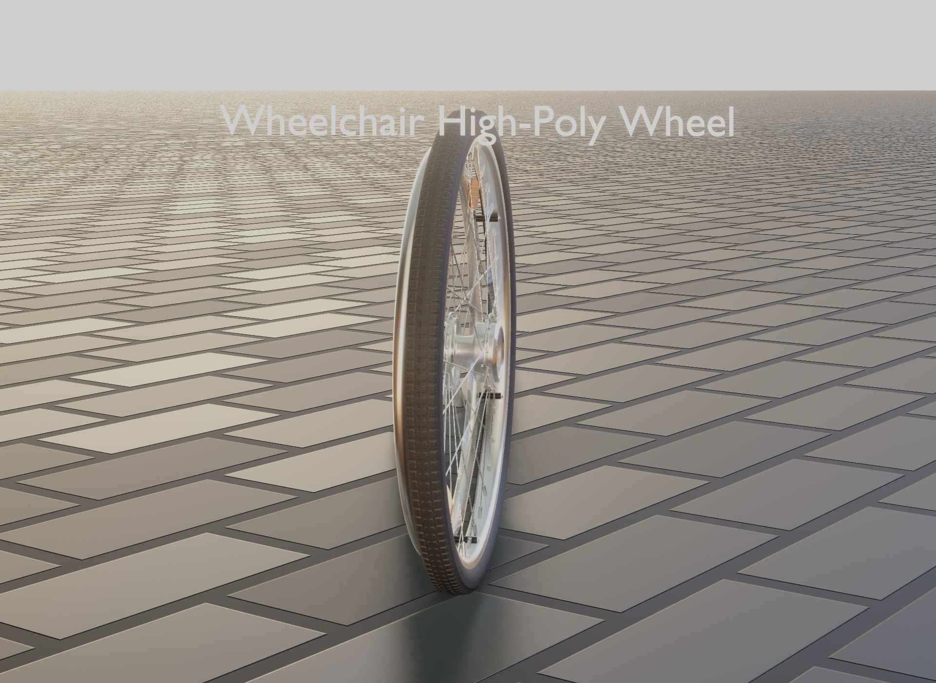 Wheelchair Wheel with Procedural PBR Material Setup 3D model_47
