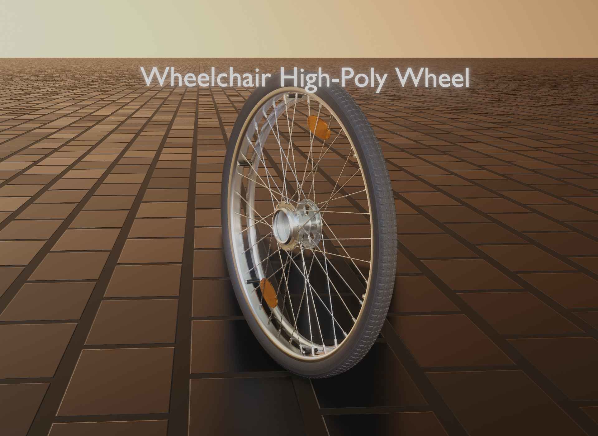 Wheelchair Wheel with Procedural PBR Material Setup 3D model_91