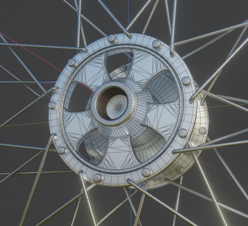Wheelchair Wheel with Procedural PBR Material Setup 3D model_2