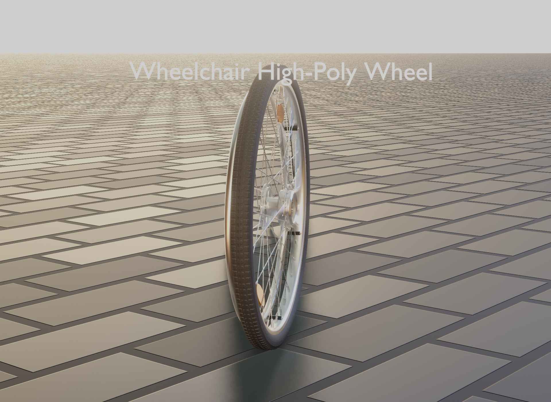 Wheelchair Wheel with Procedural PBR Material Setup 3D model_48
