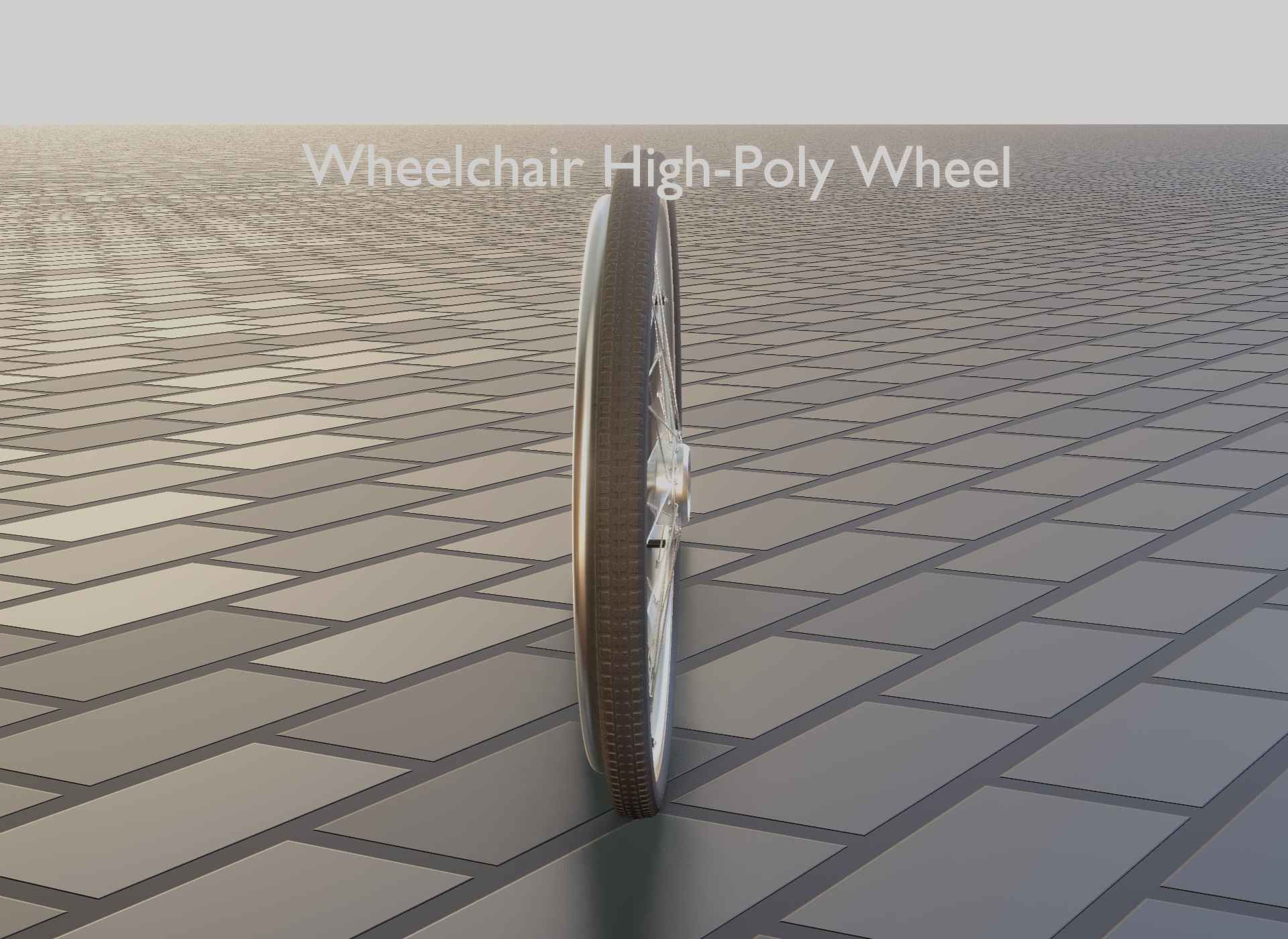Wheelchair Wheel with Procedural PBR Material Setup 3D model_45