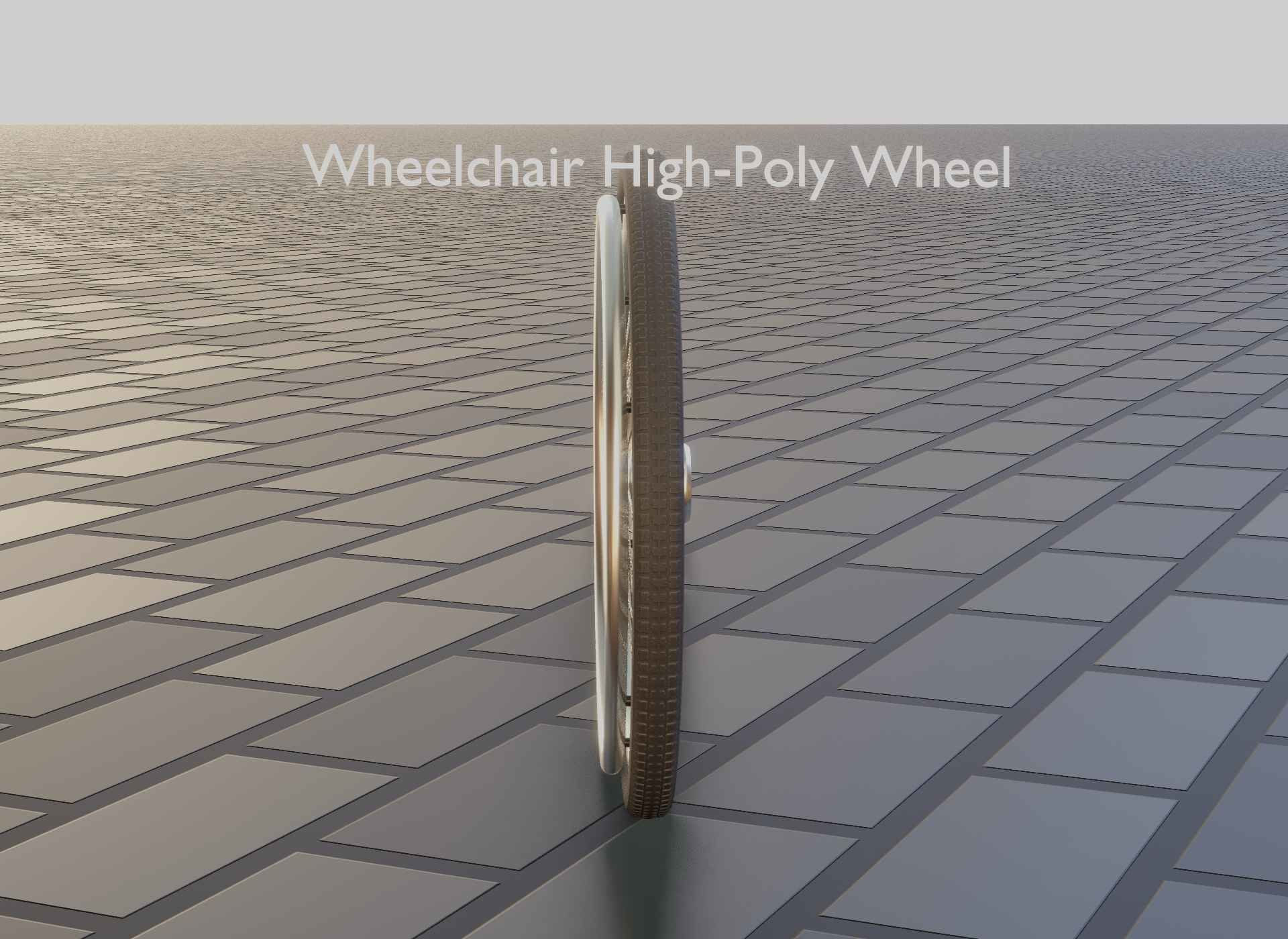 Wheelchair Wheel with Procedural PBR Material Setup 3D model_43