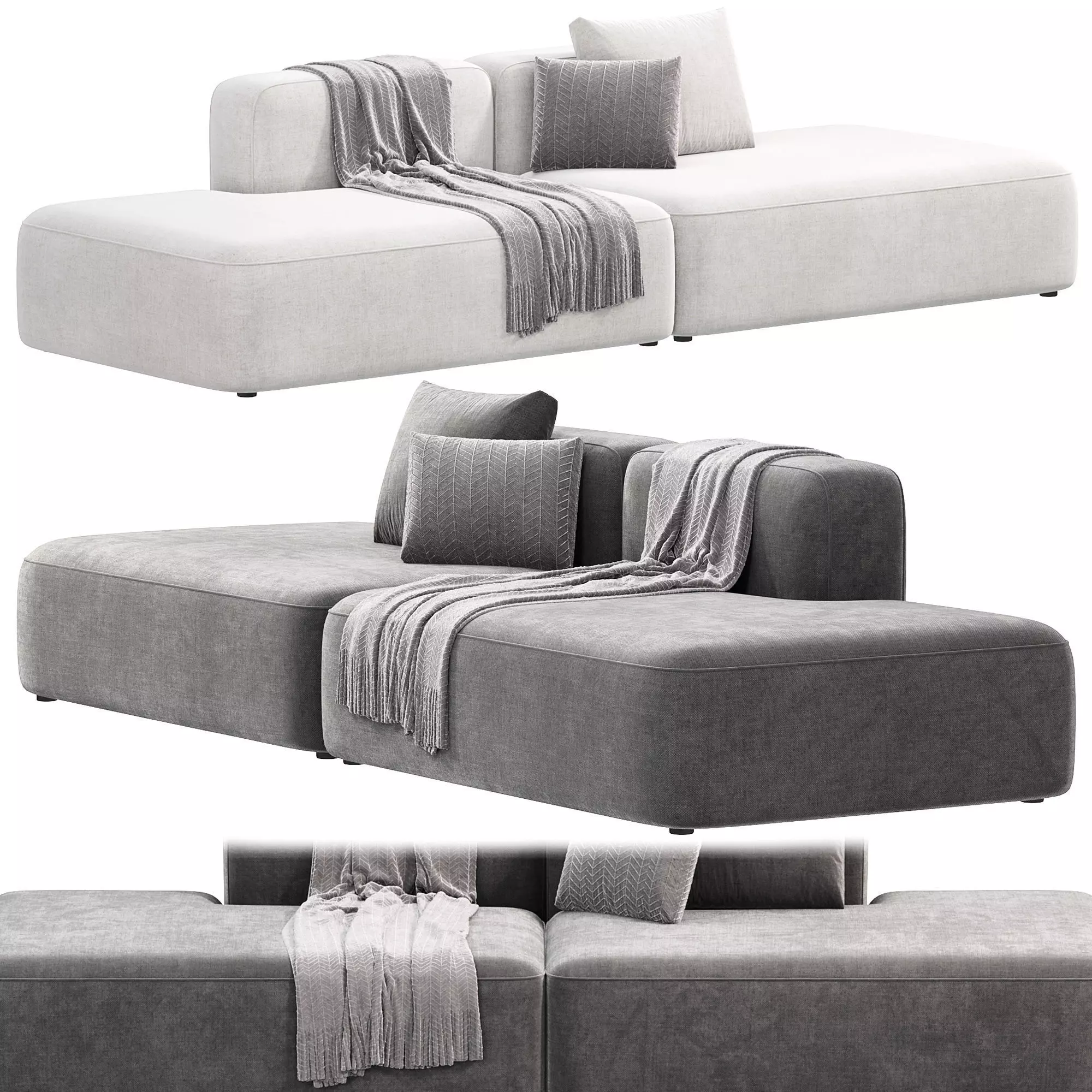 BASECAMP CHAISELOUNGE left Modular Sofa by makenordic 10 3D model