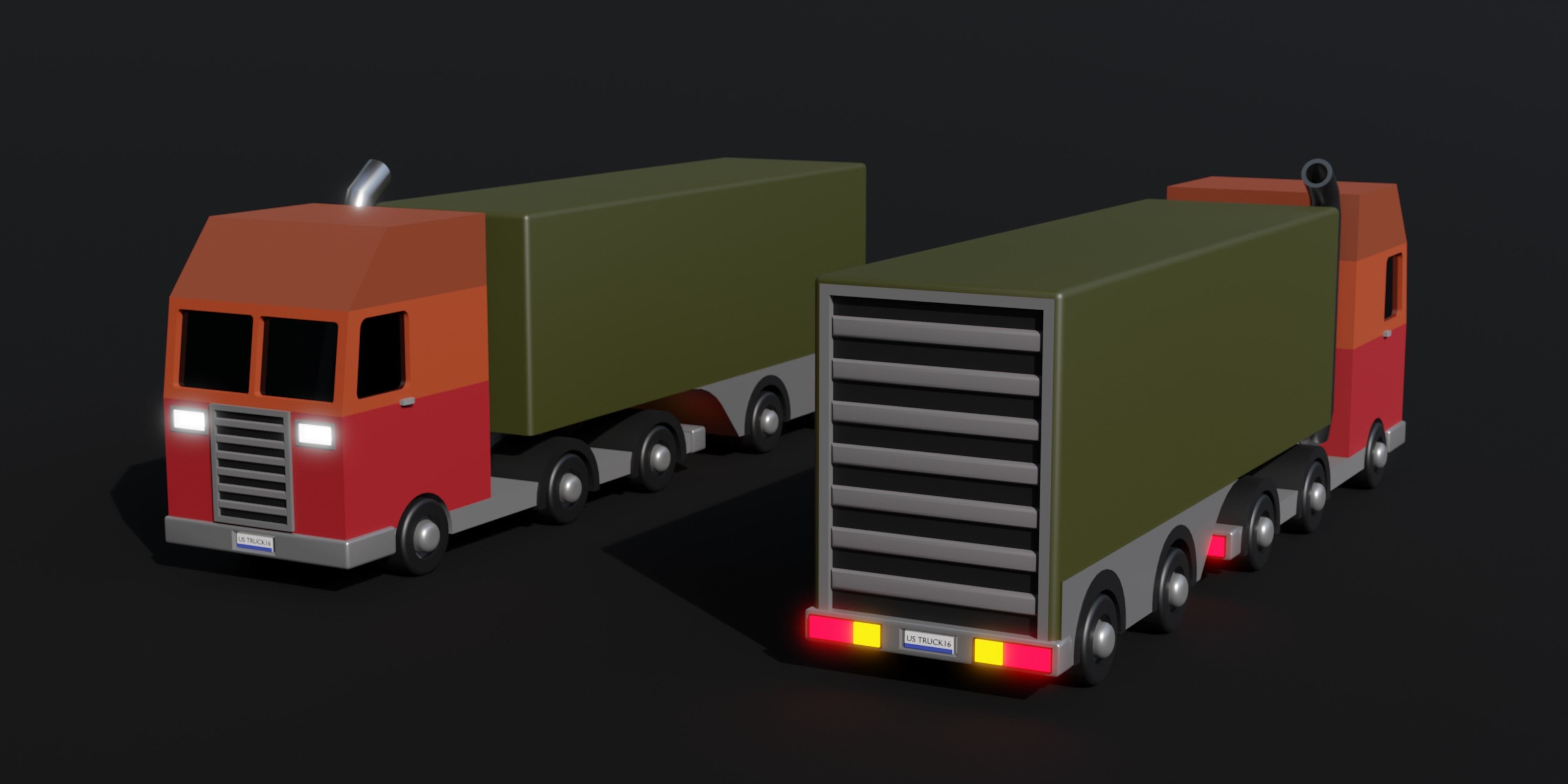 Low-poly car pack Free 3D model_2
