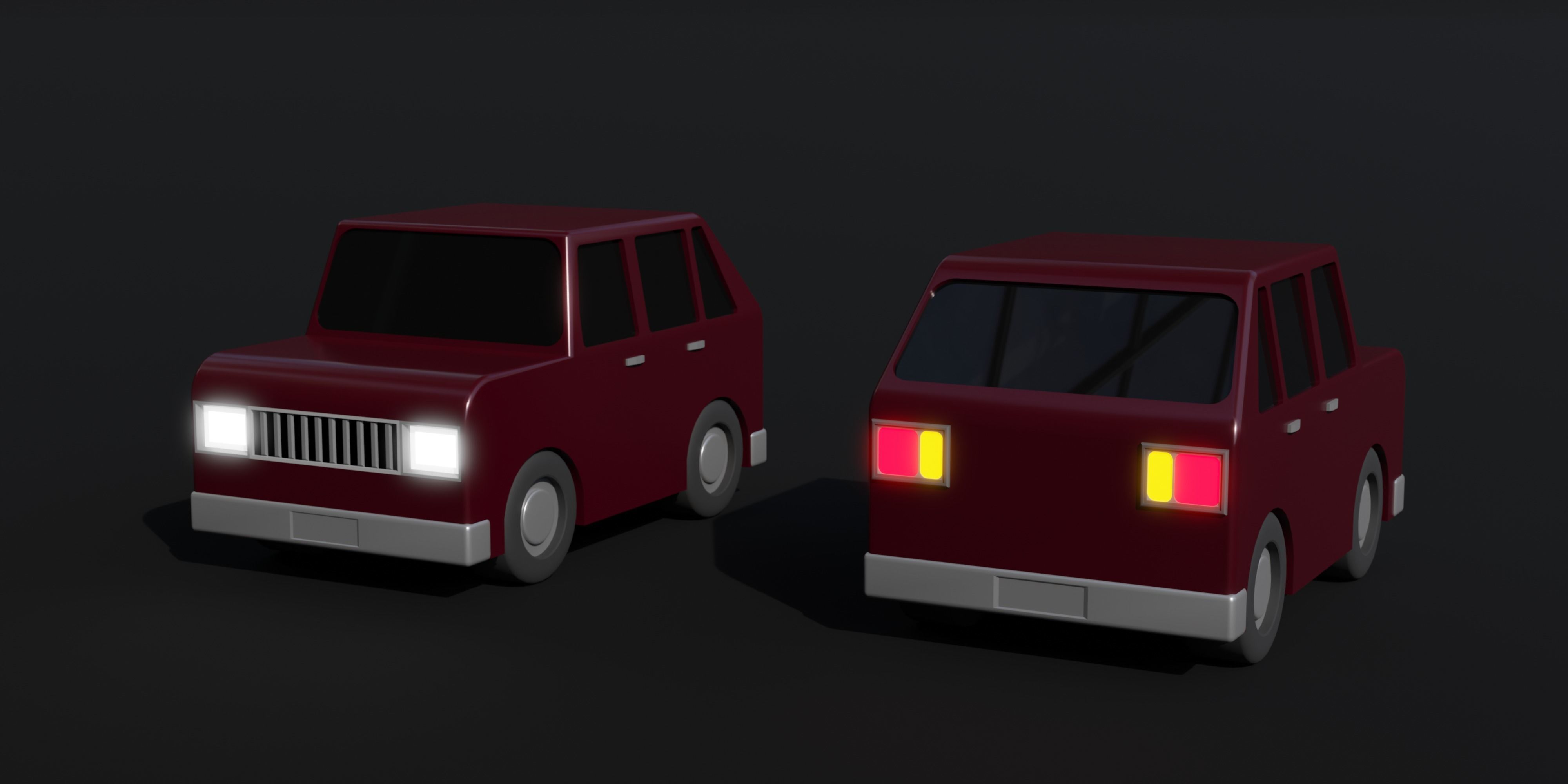 Low-poly car pack Free 3D model_3
