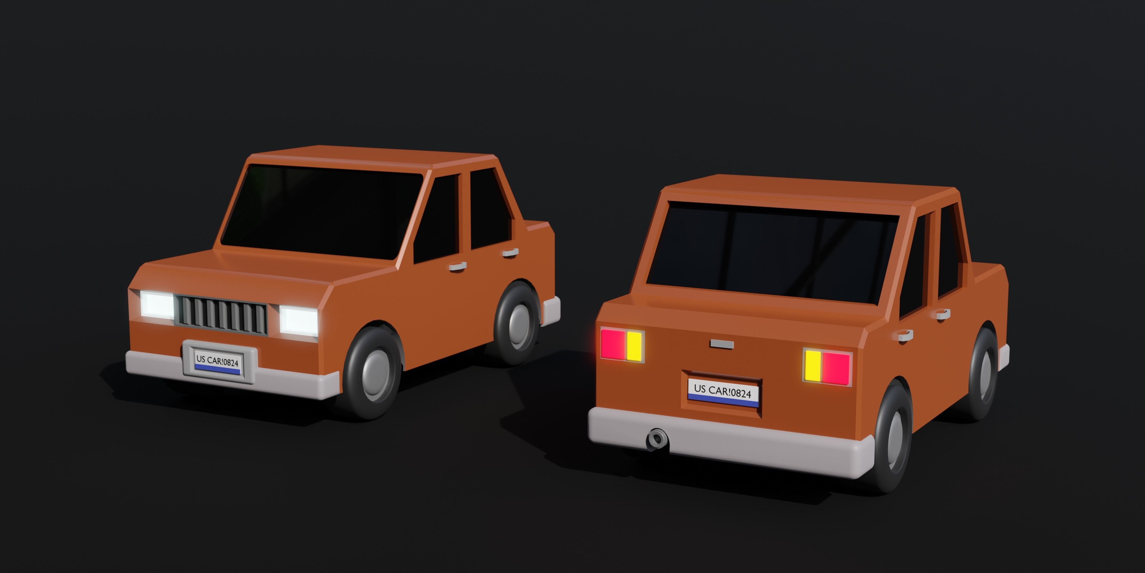 Low-poly car pack Free 3D model_1