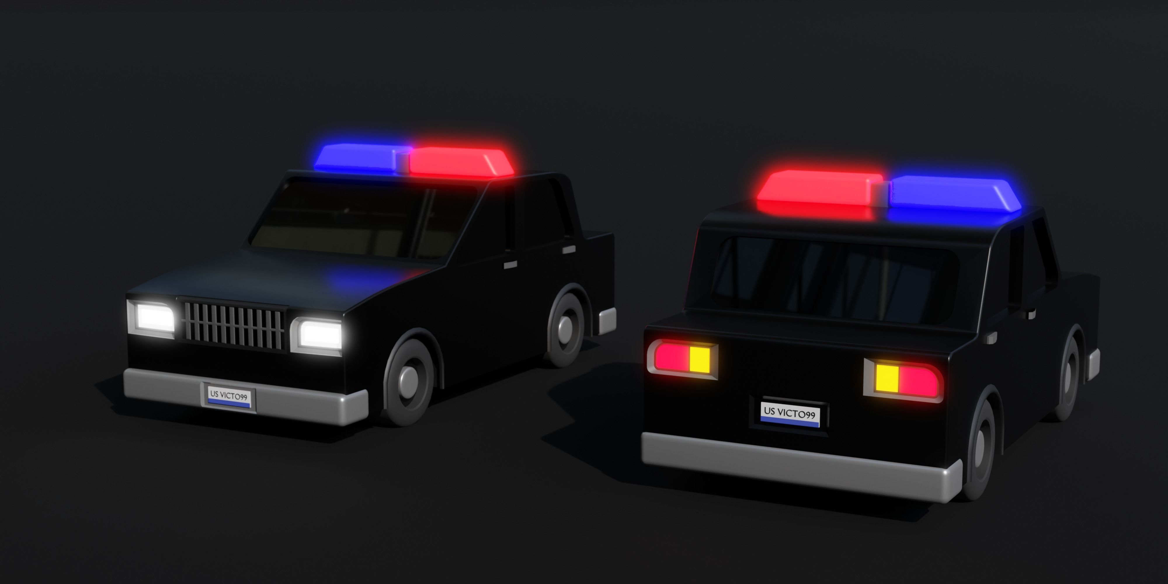 Low-poly car pack Free 3D model_4