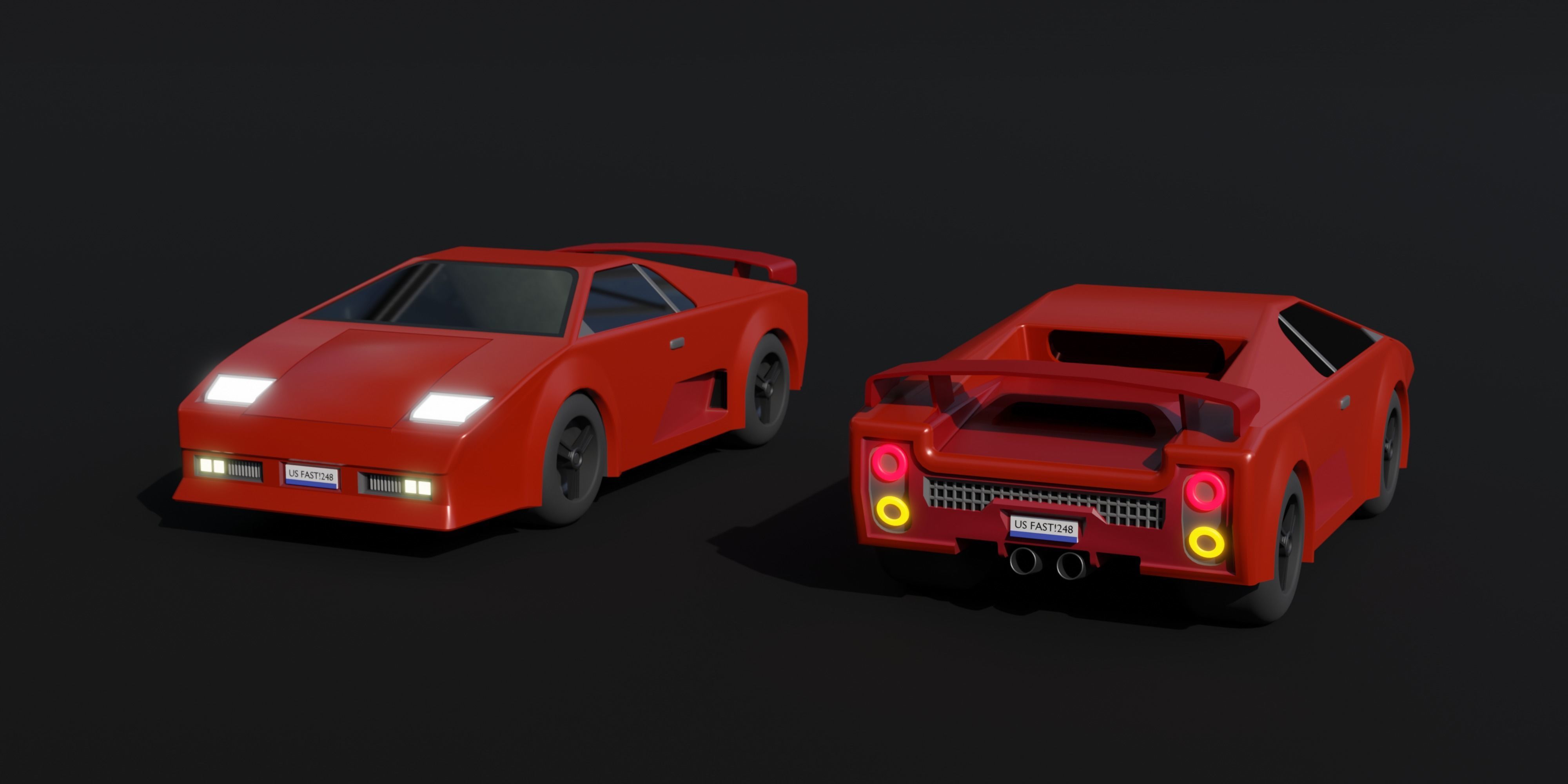 Low-poly car pack Free 3D model_7