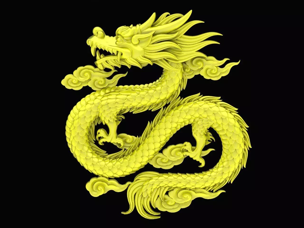 Chinese Dragon Pendant 3D Model for Jewelry Design 4775 3D print model