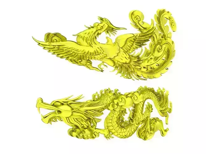fengshui  lucky chinese dragon and phoneix for jewelry 4776
