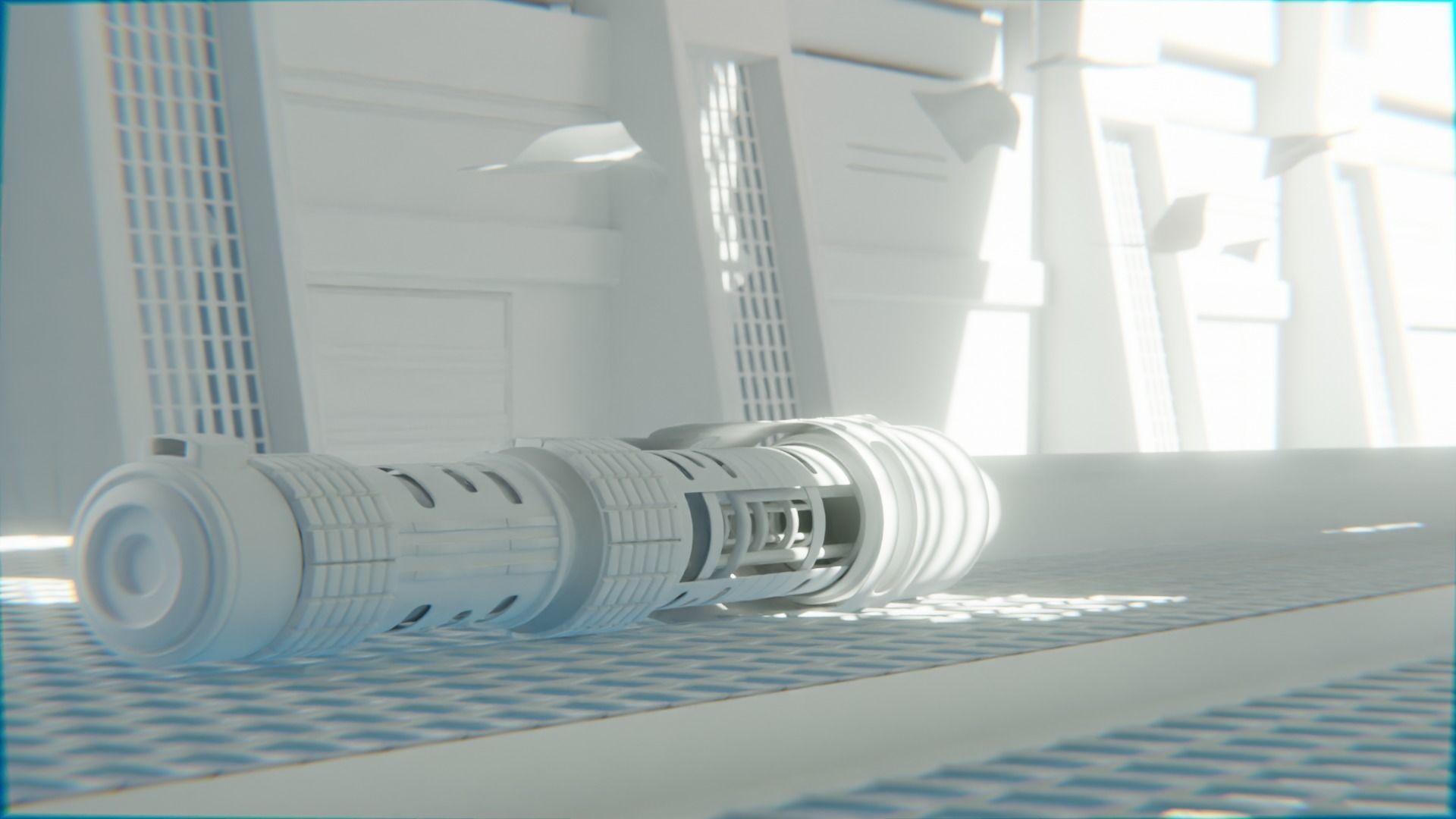 Lightsaber star wars light saber with flames 3D model_1