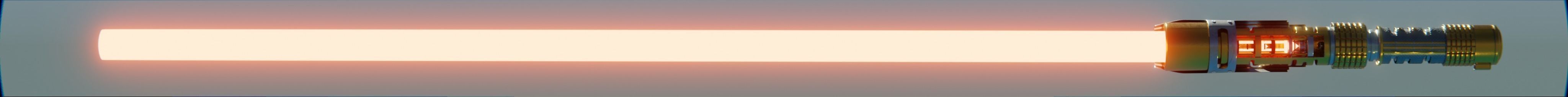 Lightsaber star wars light saber with flames 3D model_2