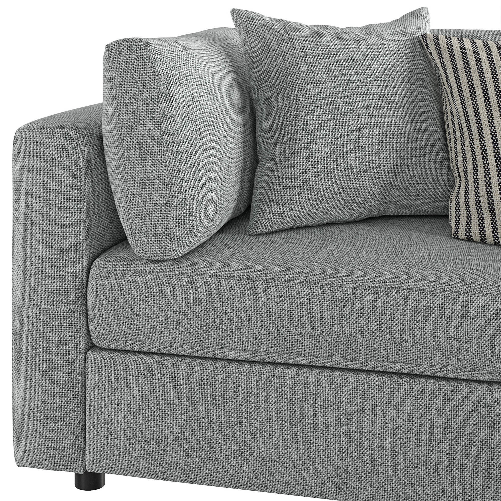 Modular Square Arm Upholstered 4-Piece Chaise Sectional Sofa 3D model_3