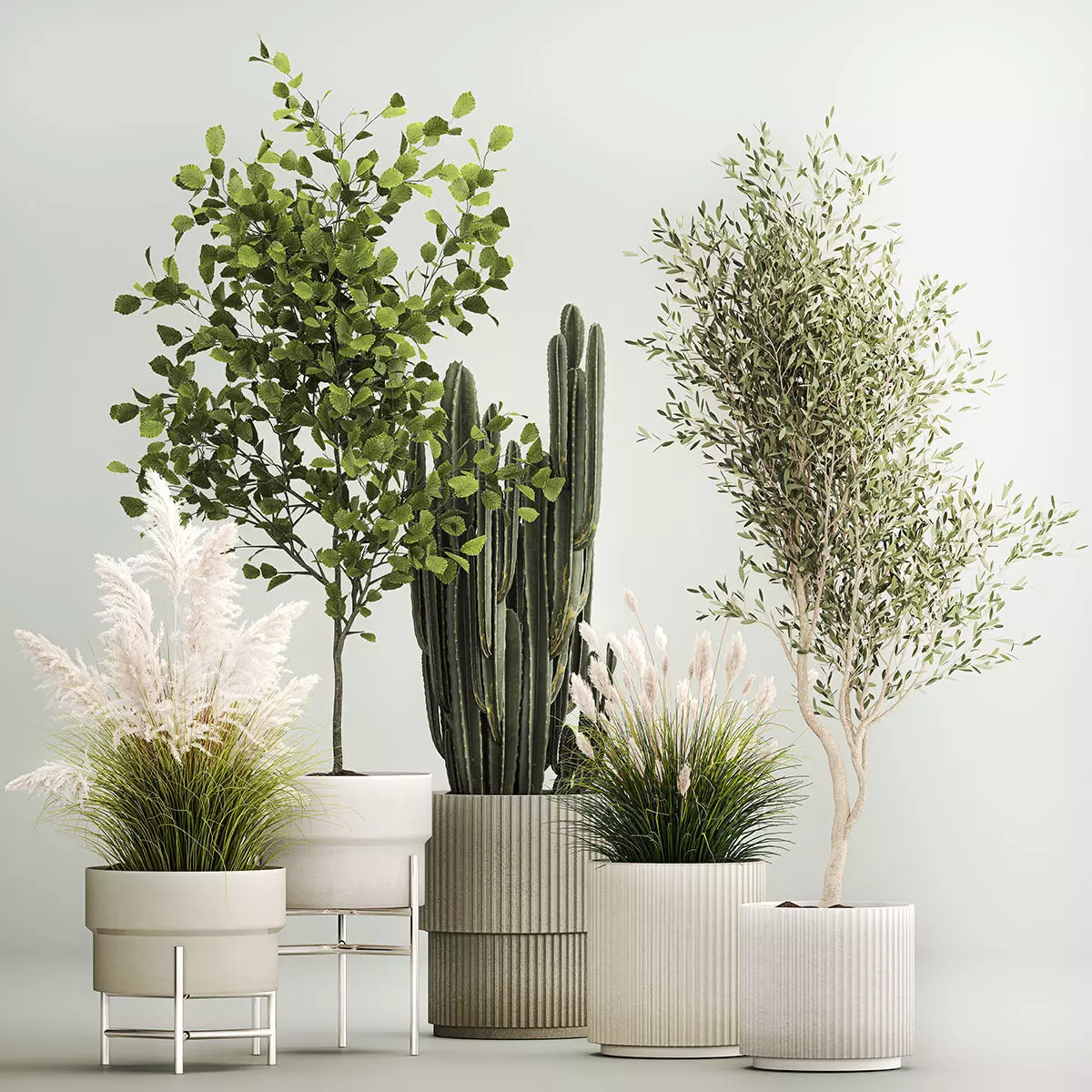Plants for the street and interior in concrete pots 1212 3D model_0