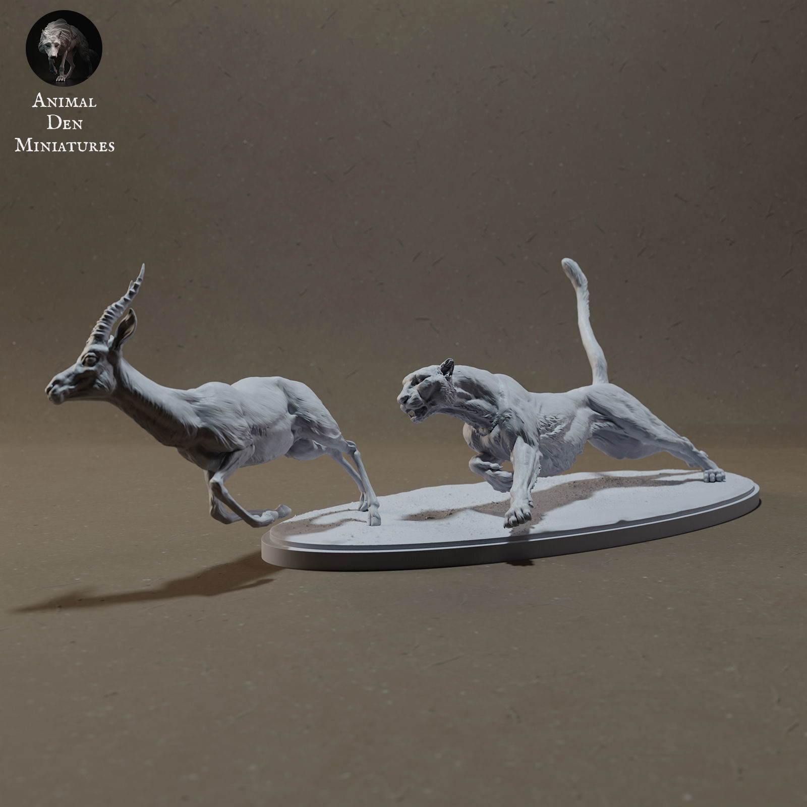 Cheetah Hunting Thomsons Gazelle 3D print model_1