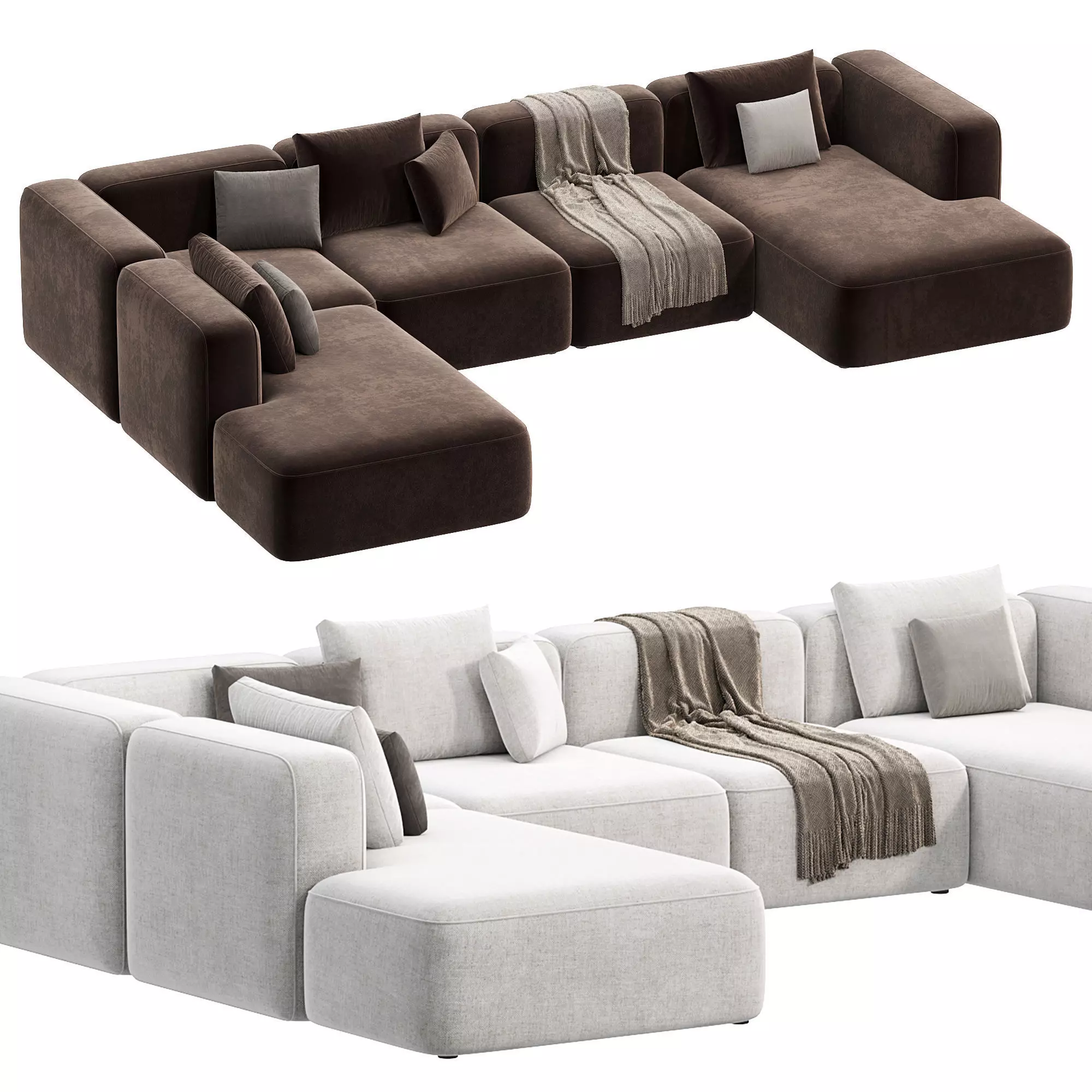 BASECAMP CHAISELOUNGE left Modular Sofa by makenordic 11 3D model
