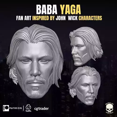 Baba Yaga fan art head 3D printable File For Action Figures 3D print model