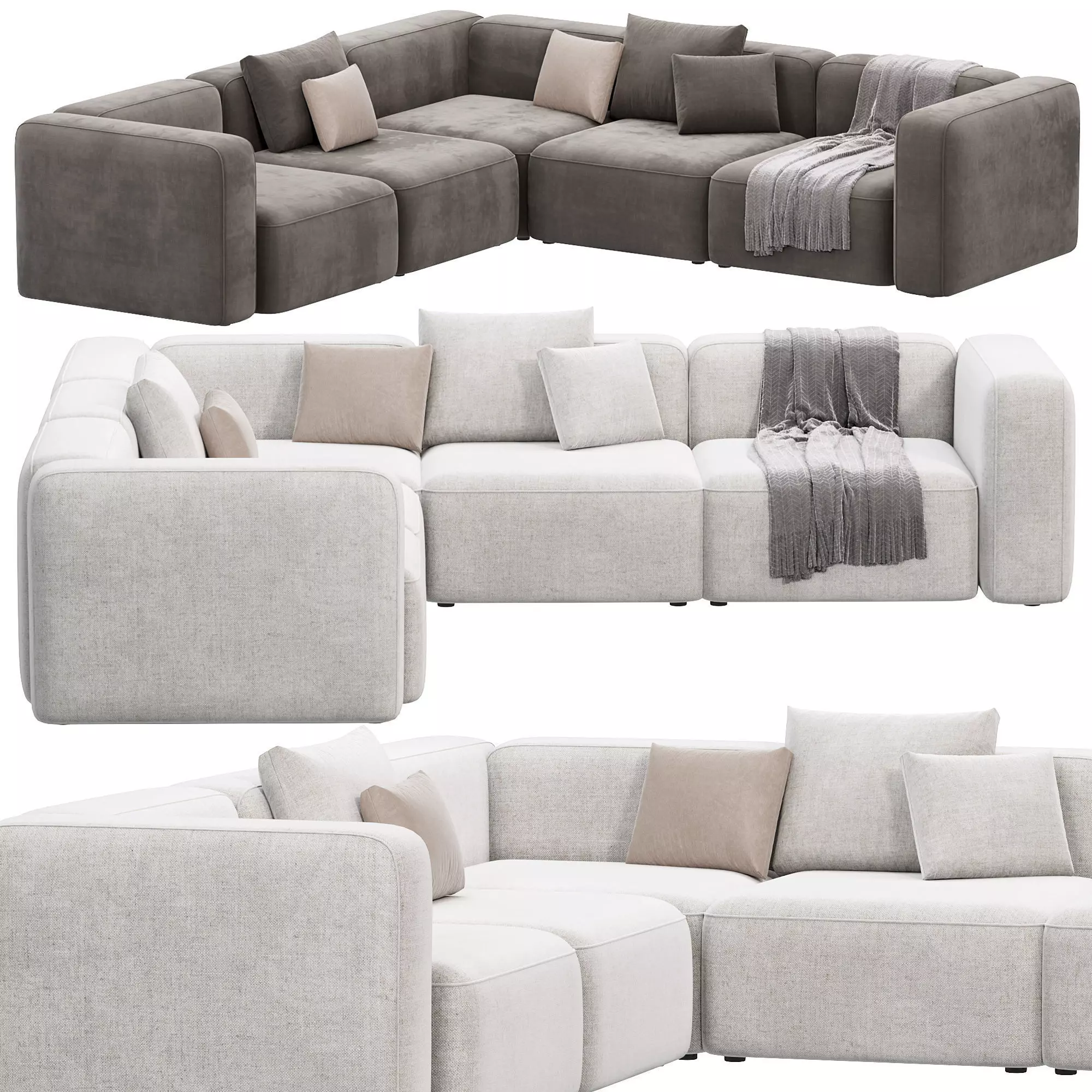 BASECAMP CHAISELOUNGE left Modular Sofa by makenordic 12 3D model