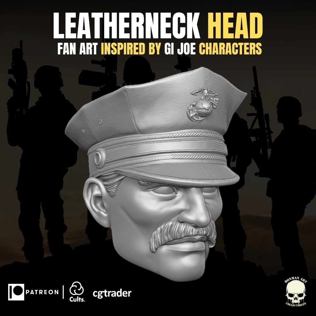 Leatherneck fan art head 3D printable File For Action Figures 3D print model_9