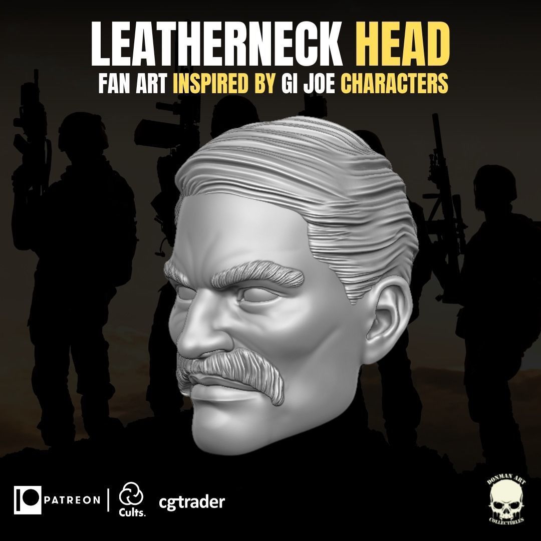 Leatherneck fan art head 3D printable File For Action Figures 3D print model_12