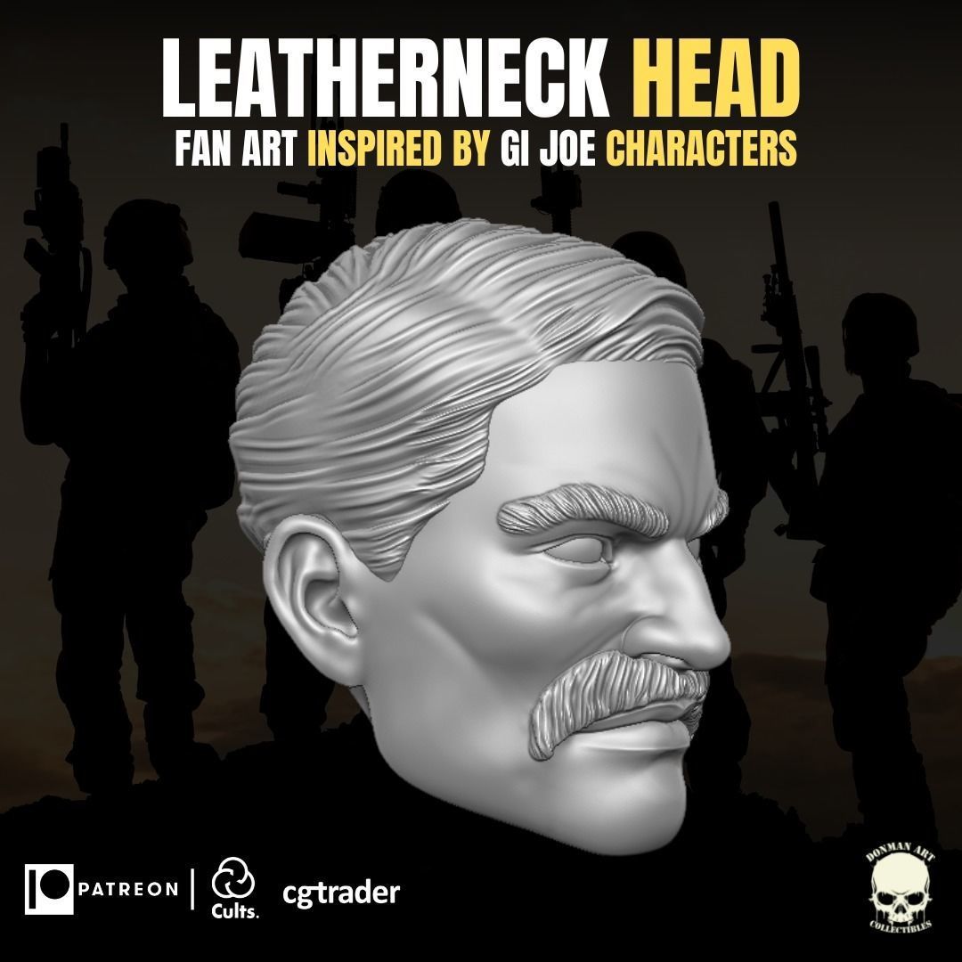 Leatherneck fan art head 3D printable File For Action Figures 3D print model_18