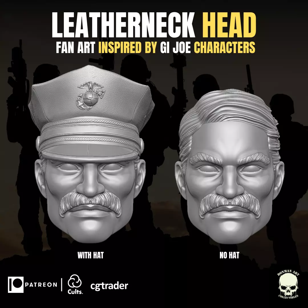 Leatherneck fan art head 3D printable File For Action Figures 3D print model_0