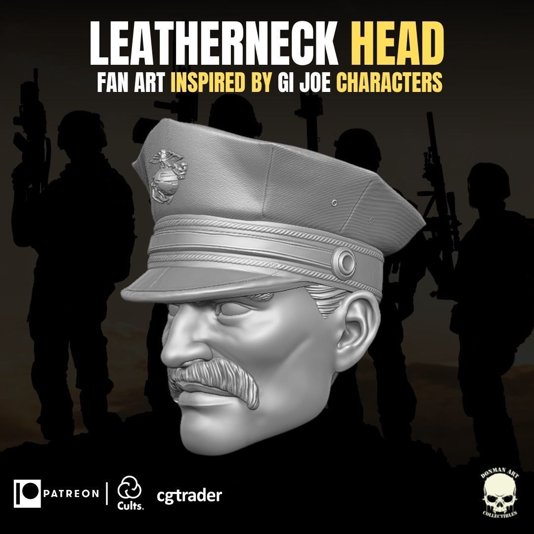 Leatherneck fan art head 3D printable File For Action Figures 3D print model_14