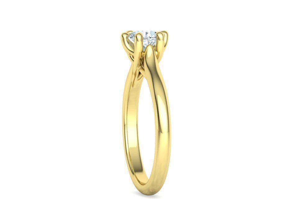 Mila Trellis Solitaire Ring 60 pointer stone 6claw design ring 3D print model_36