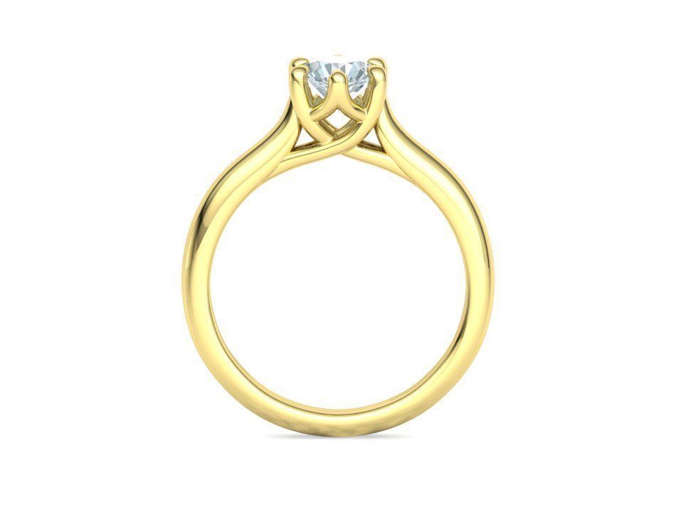 Mila Trellis Solitaire Ring 60 pointer stone 6claw design ring 3D print model_26