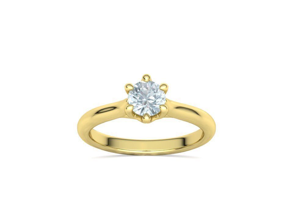 Mila Trellis Solitaire Ring 60 pointer stone 6claw design ring 3D print model_23