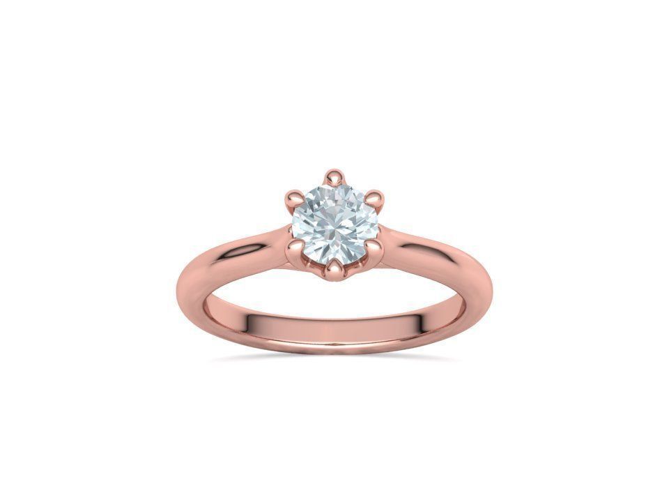Mila Trellis Solitaire Ring 60 pointer stone 6claw design ring 3D print model_22