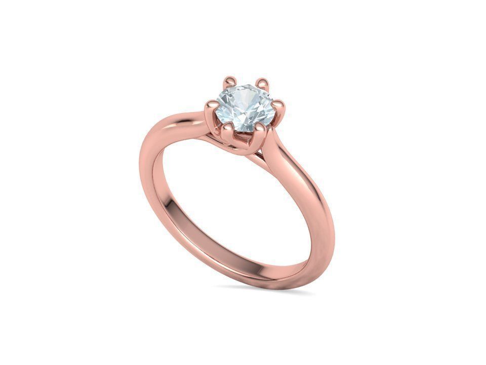 Mila Trellis Solitaire Ring 60 pointer stone 6claw design ring 3D print model_31