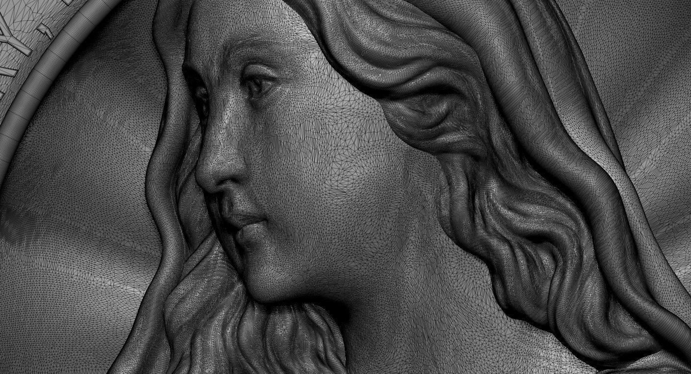 Virgin Mary Medallion 3D print model_8