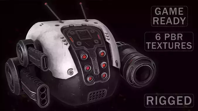 Sci-fi Tactical Drone Low-poly 3D model