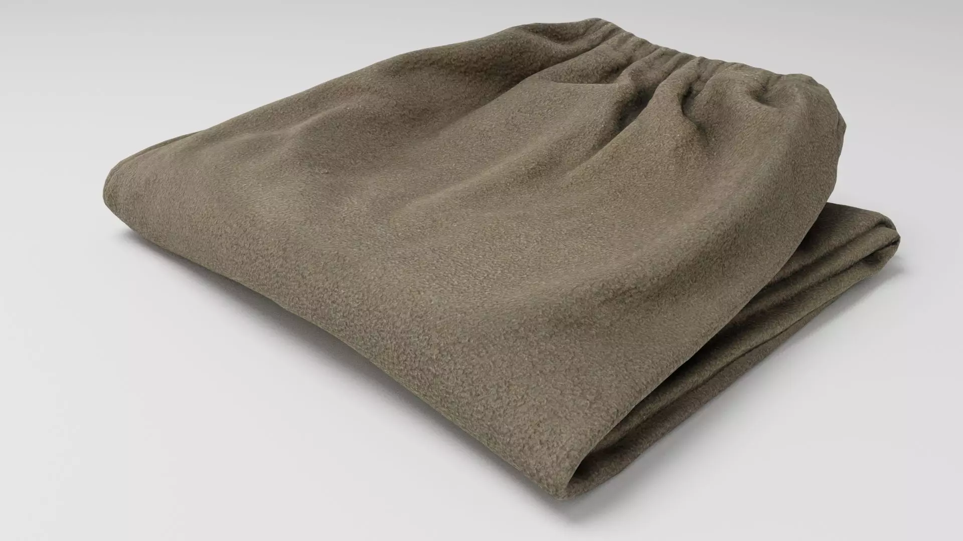 Green folded fleece pants household items wardrobe 3D model_0