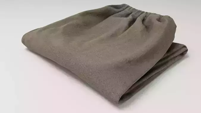 Green folded fleece pants household items wardrobe