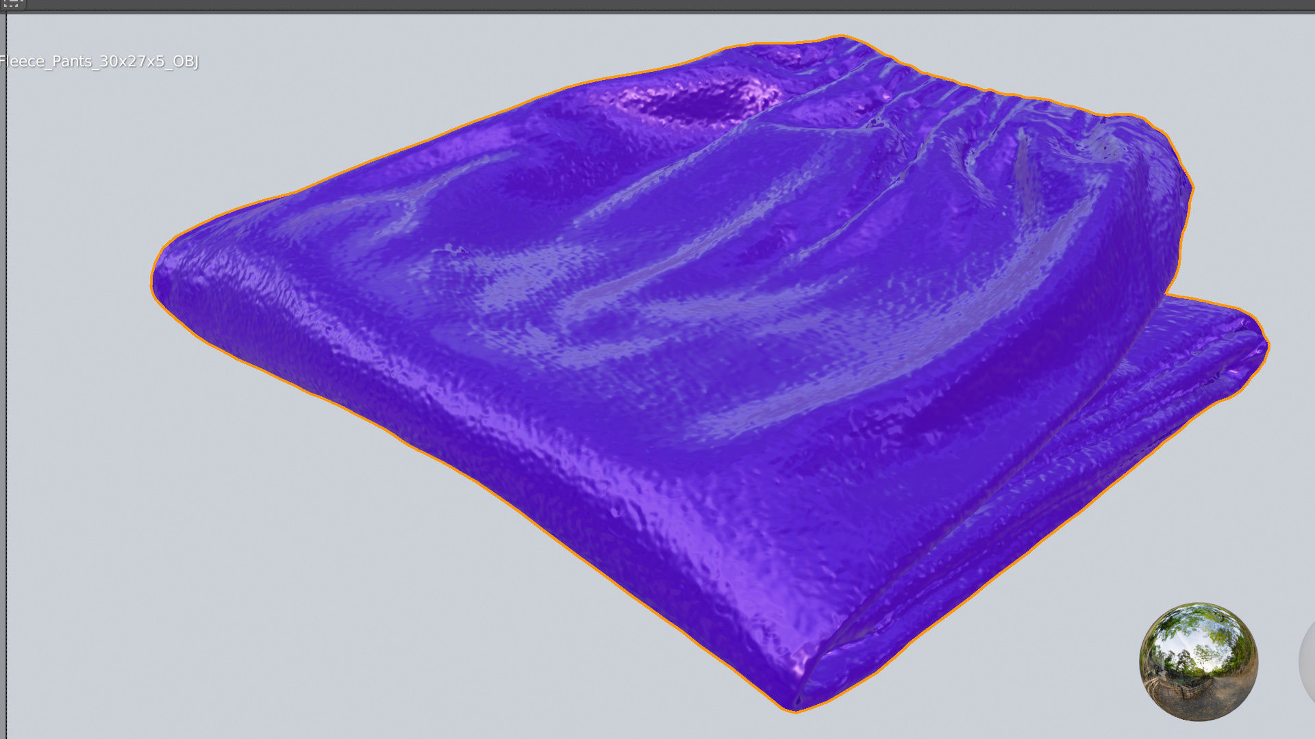 Green folded fleece pants household items wardrobe 3D model_5