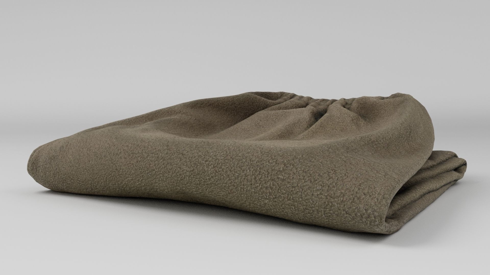 Green folded fleece pants household items wardrobe 3D model_4