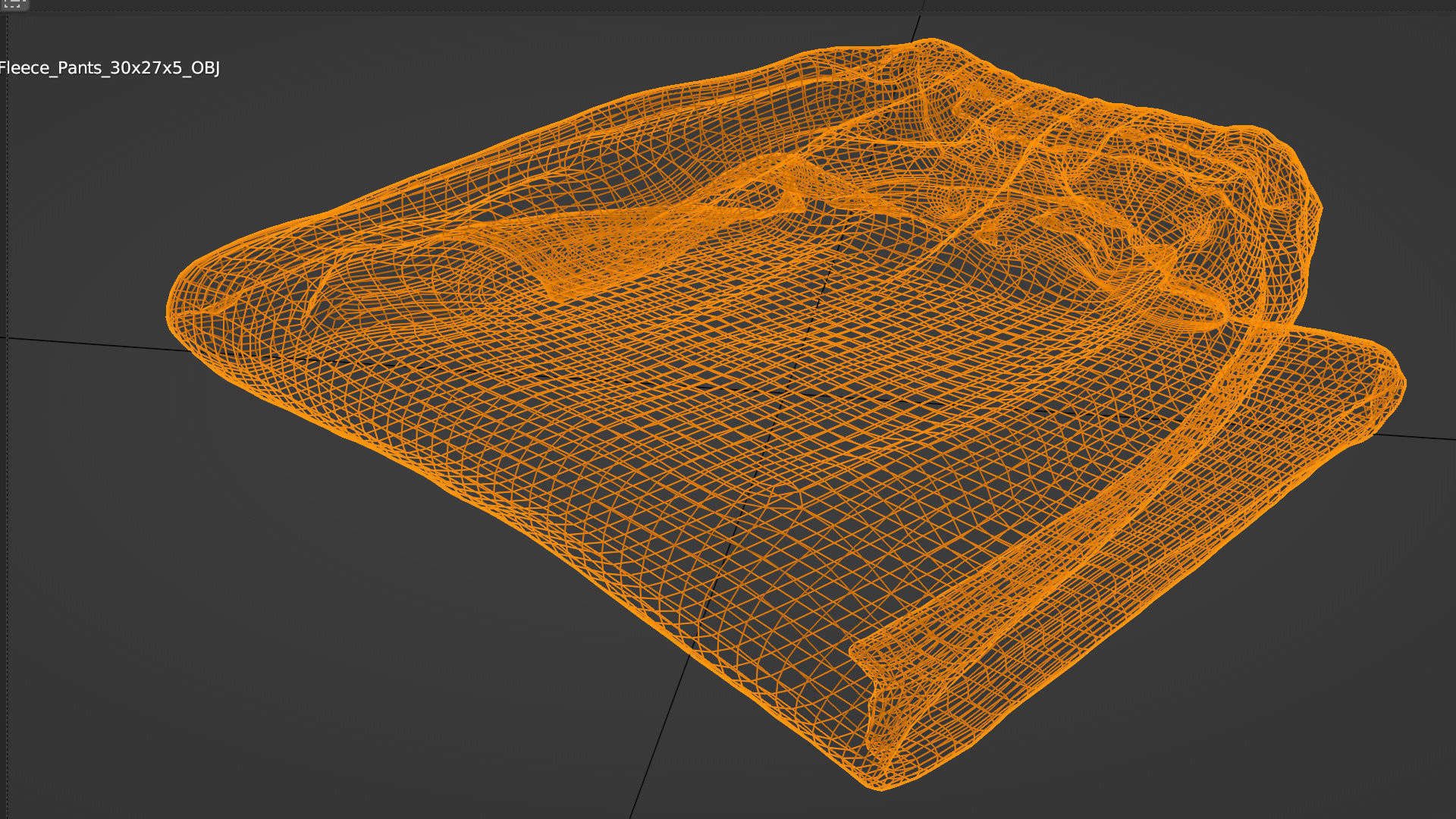 Green folded fleece pants household items wardrobe 3D model_6