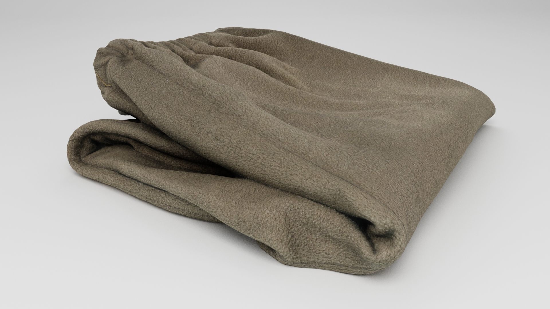 Green folded fleece pants household items wardrobe 3D model_3