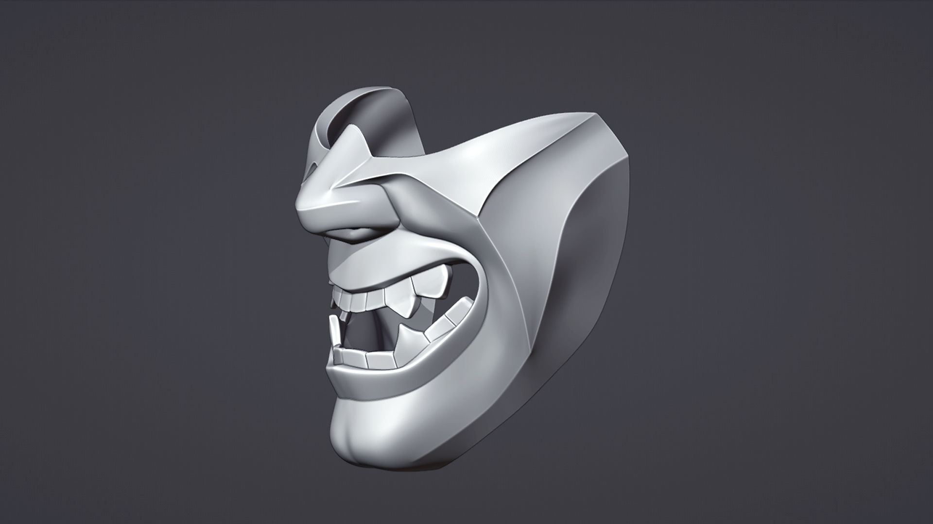 HANNYA MASK 3D print model_3