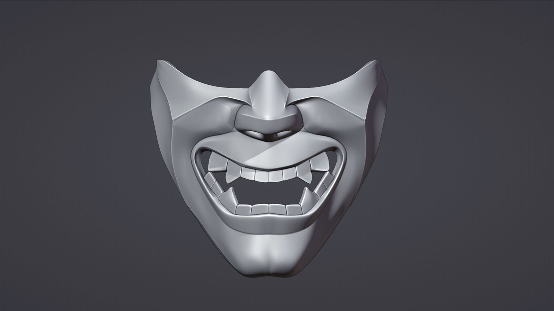 HANNYA MASK 3D print model_2