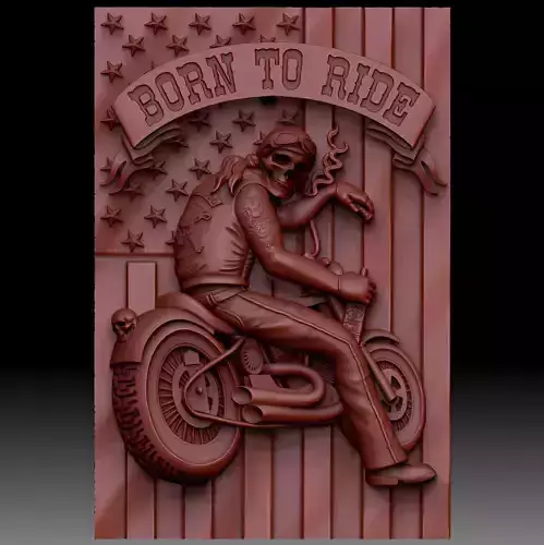 skeleton on a motorcycle